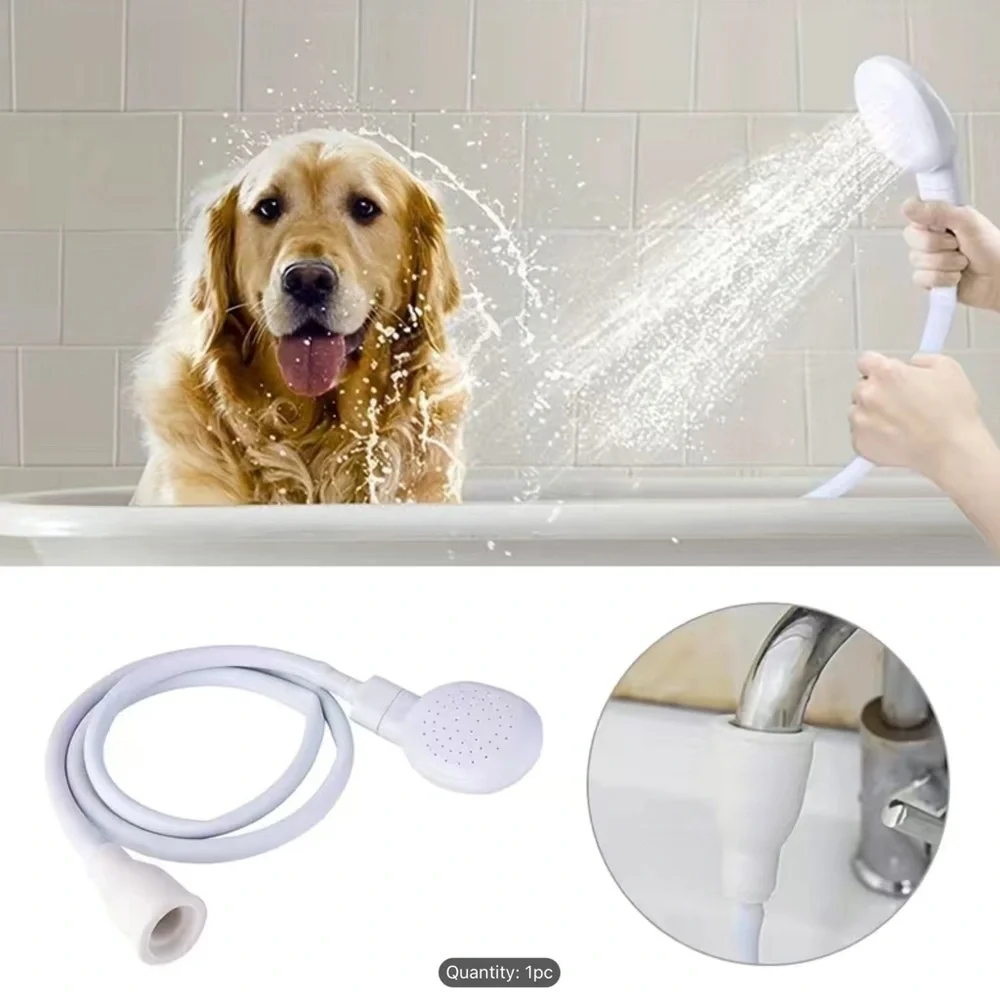 Multi-functional Dog/kid Shower Attachment Head,Rubber Bath Sprayer With Hose